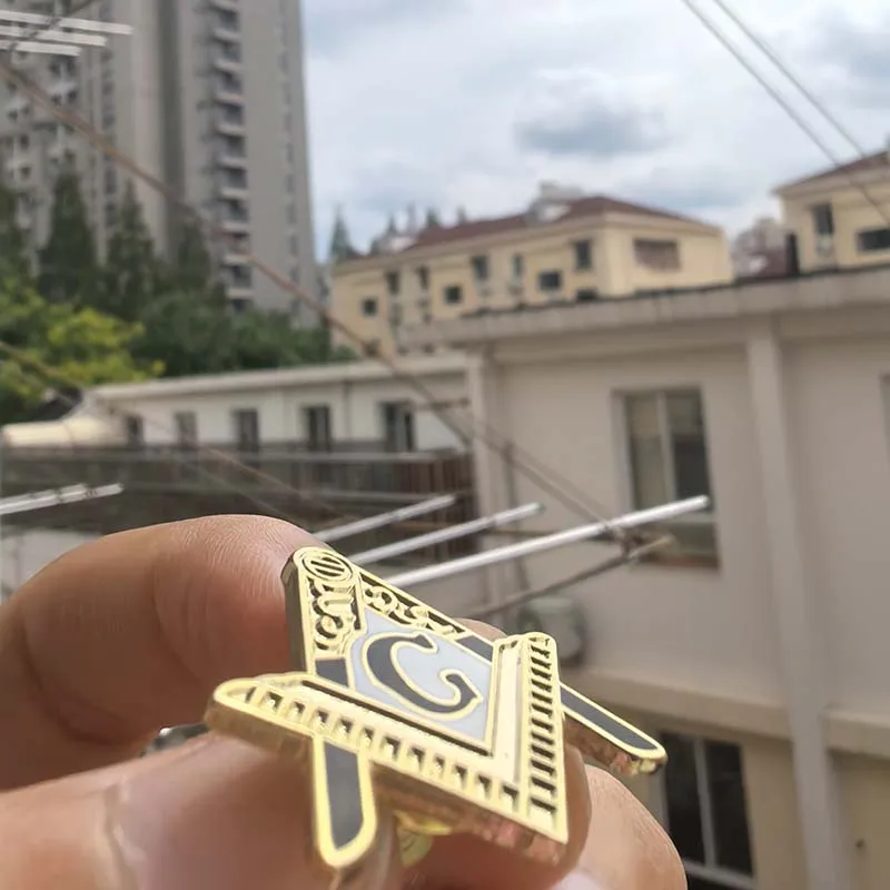 

100pcs Square Metal Badge Compass G Backpack Freemason Masonic Entered Apprentice Masons Lapel Pins and Brooch Souvenir Lodge
