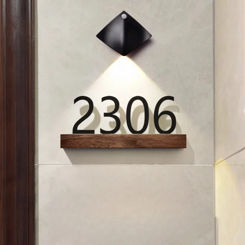 

Home Entry Door Hotel Hotel Dormitory Light Luxury High-end House Number Customization Tips Luminous Door Digital Number Plate