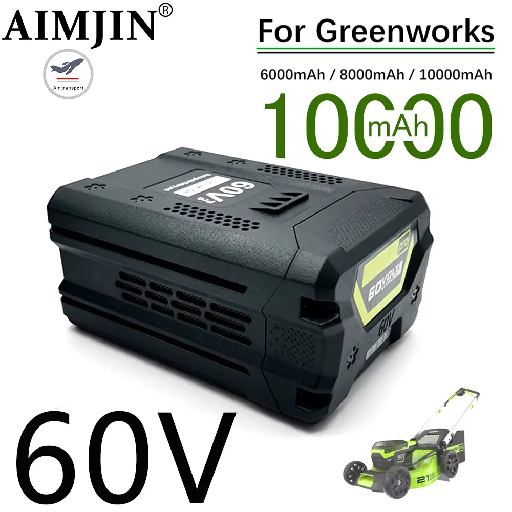 60V Lithium Ion Battery 10.0Ah For Greenworks PRO Replacement 3X Longer Runtime Cordless Power Lightweight Better Handling Fits