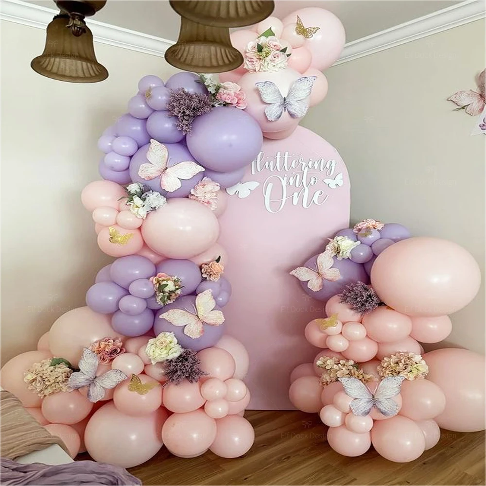 Pastellblaues Luftballons-Set, Babyblau, Rosa, Lila, Ballon, Girlande, Bogen, Geburtstagsfeier, Babyparty, Geschlecht offenbaren, Abschlussdekoration