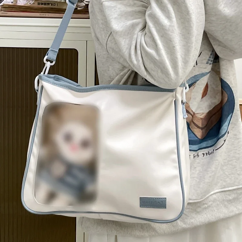 

For Women Shoulder Bag Y2K Korean Japan Kawaii Ita Bag PU Cute Girls Transparent Pocket Aesthetic Shoulder Crossbody Bags