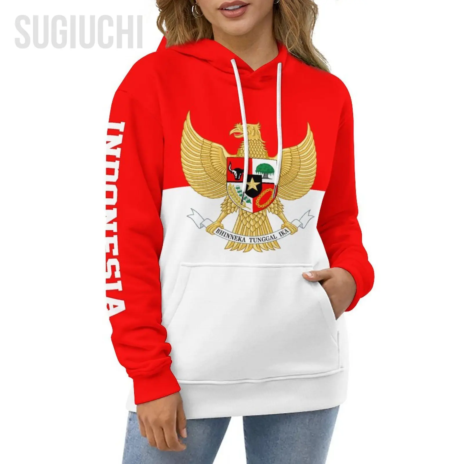 Unisex 3D Hoodie Indonesia Flag Men Women Polyester Harajuku Sweatshirt Pullover Hoodies Casual Cool