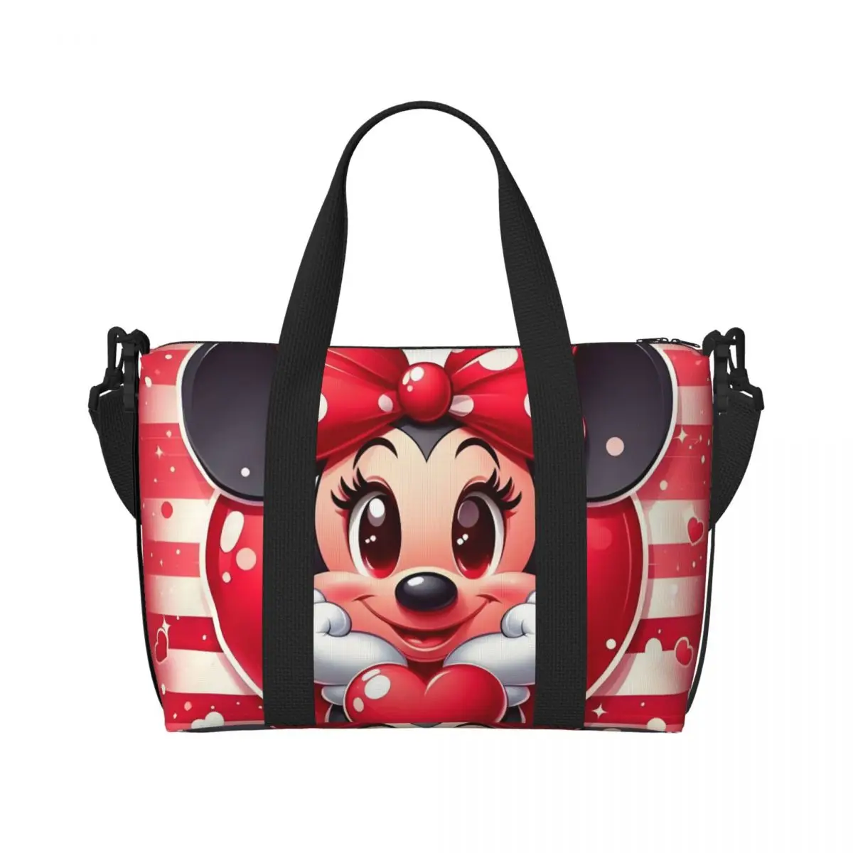 

Custom Cartoon Minnie Mouse Tote Bag Women Large Capacity Anime Cute Gym Beach Travel Bags