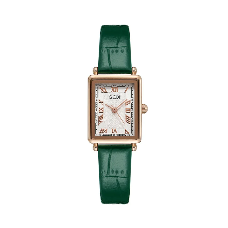 Ms. Gordie Roman Retro Style Small Square Plate Student Versatile Quartz Watch Bamboo Knot Belt Watch 51066