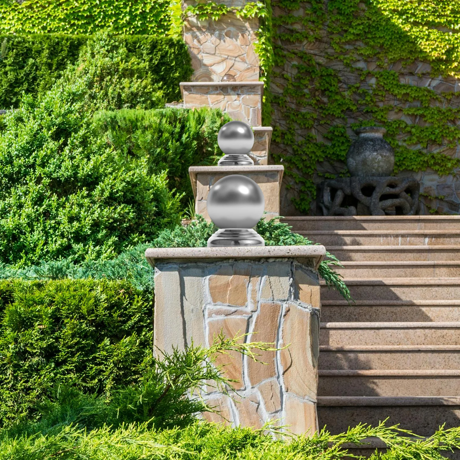 

2Pcs Garden Gazing Ball Stand Stainless Steel Base Durable Outdoor Display Holder for Balls Globes Courtyards Balconies