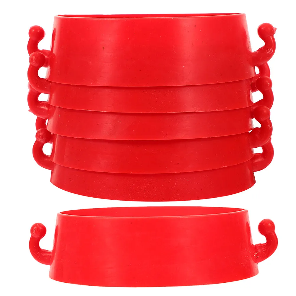 

6Pcs Plastic Cone Connector Ring with Hook Design Lightweight Wear-Resistant Traffic Cone Chain Links for Parking Barrier Safety