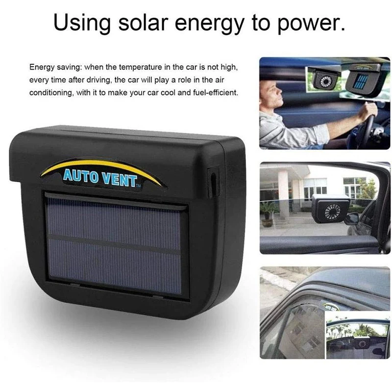 Abs Universal Solar Powered Car Window Windshield Air Vent Exhaust Car Cooling Fan Exhaust Cooling Fan System Cooler