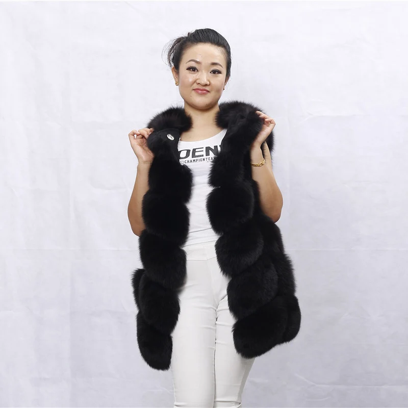 100% Real Fox Fur Waistcoat Wholesale Factory Price Women Natural Fox Fur Vest For Sale