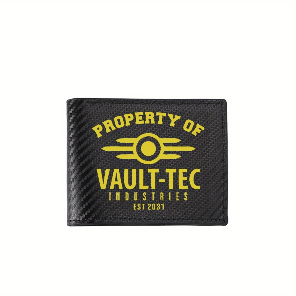Yellow logo,Vault-Tec,Industries,property Men's Wallets Simple Business Modern Stylish Printing Design Gifts For Father Boyfrien
