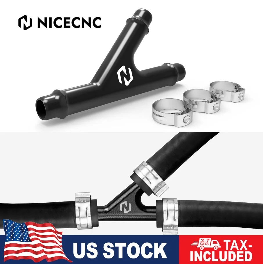 

NICECNC UTV Y Fitting with Hose Clamps For Can-Am Maverick X3 Renegade Outlander Max Defender Commander 1000 1000R 800 Aluminum