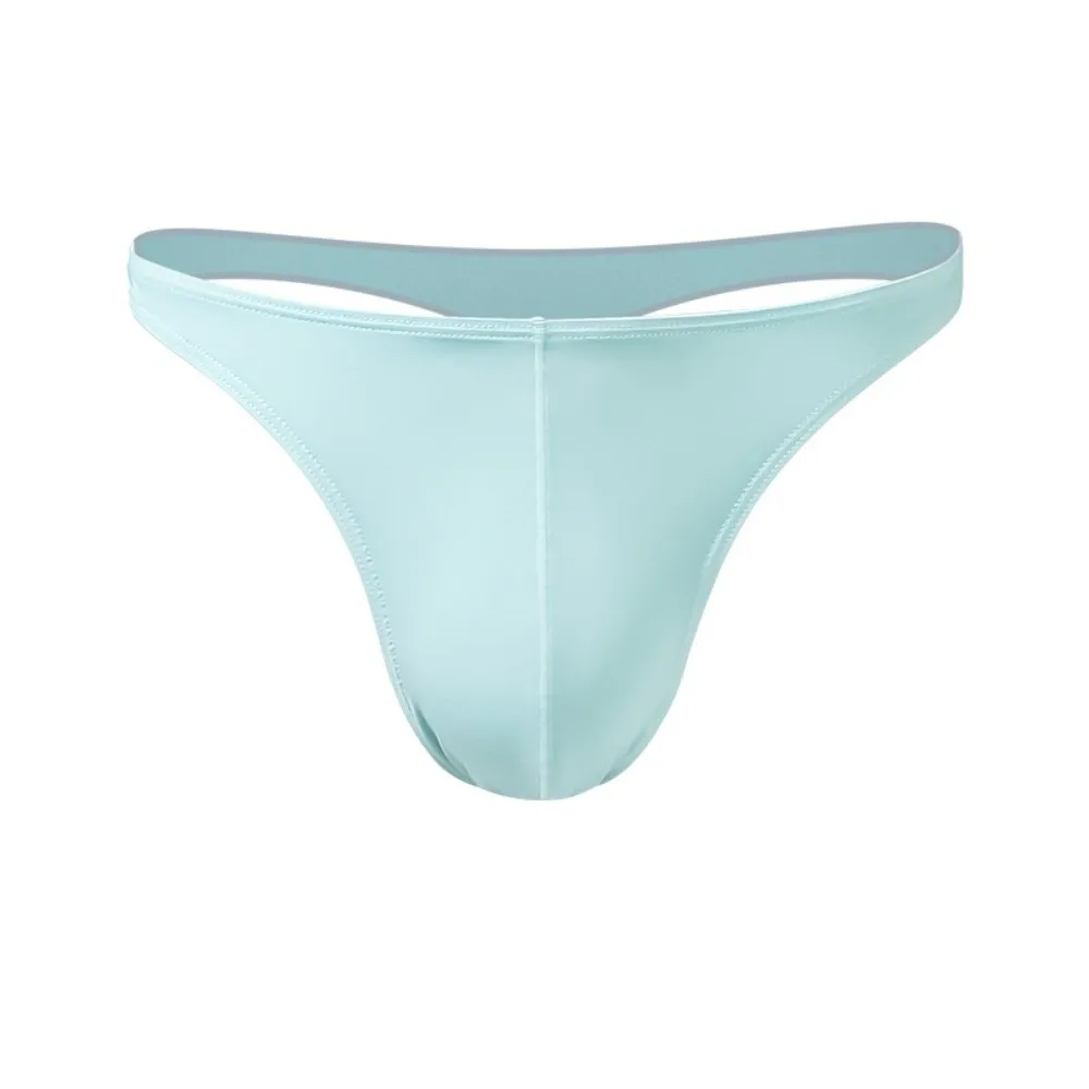 

Breathable Low Waist Men Ice Silk Thongs Thin Strap Solid Color Men's Panties Lingerie Underpants Male Briefs Summer