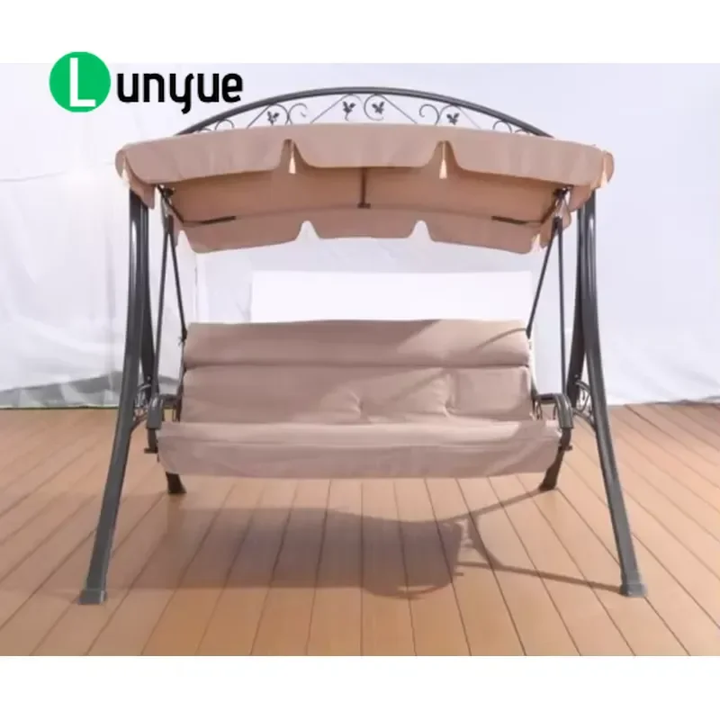 Luxury 3 Seat Patio Swing Chair Outdoor Garden Courtyard Furniture Leisure Hanging Bench Durable Comfortable Wholesale