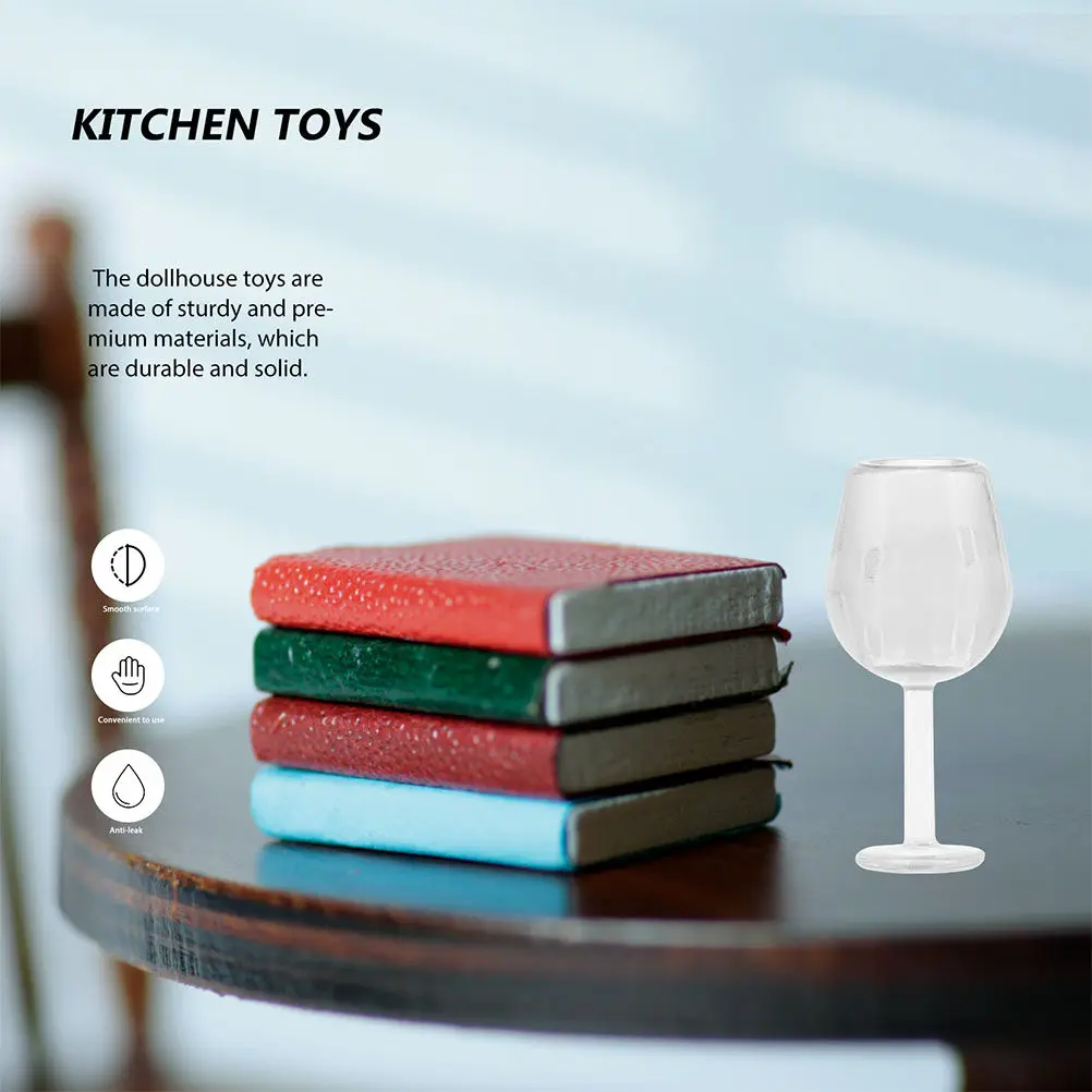 

20Pcs Miniature Wine Glasses Small Realistic Goblets Mini House Decoration Micro Photo Props Miniature Wine Glasses
