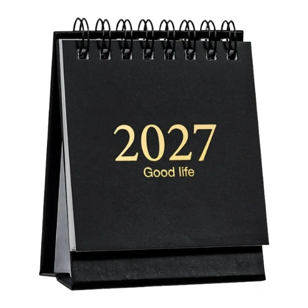 2026 2027 Desk Calendar Twin Wire Bound Compact Standing Monthly Planner 10.2 cm x 5.7 cm x 7.6 cm for Any Workspace