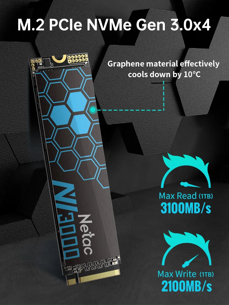 Netac NV3000 M2 SSD NVMe 3500MB/s M.2 2280 PCIe3.0 250GB 500GB 1TB 2TB Wewnętrzny dysk półprzewodnikowy do laptopa Płyta główna do komputera stacjonarnego — zdjęcie produktu 7
