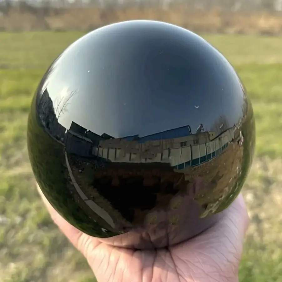 Natural Polished Black Obsidian Sphere  Reiki Healing Energy Quartz Crystal Ball Meditation Spritual for Home Decor and Gifts
