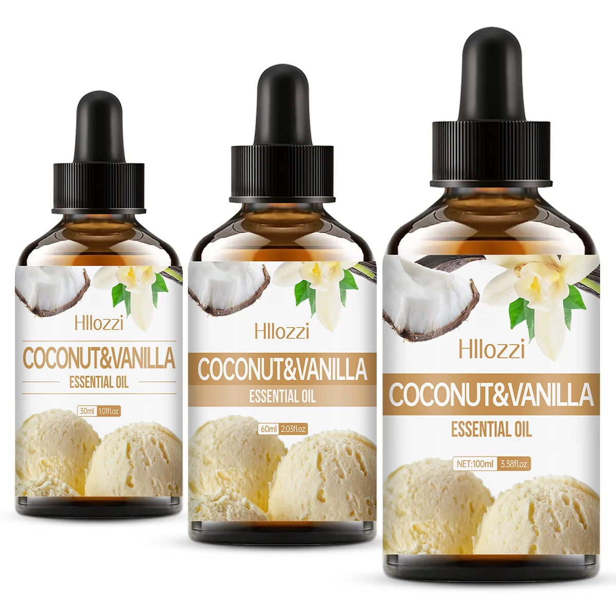 Aceite Esencial de vainilla y coco, fragancia duradera, aromaterapia, cuidado de la piel, cuidado del cabello, todo tipo de piel