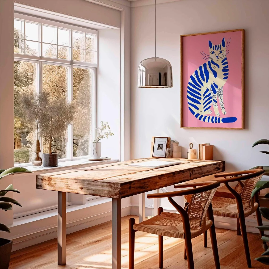 Arte de pared de gato moderno, - Photography Art reseña y precio