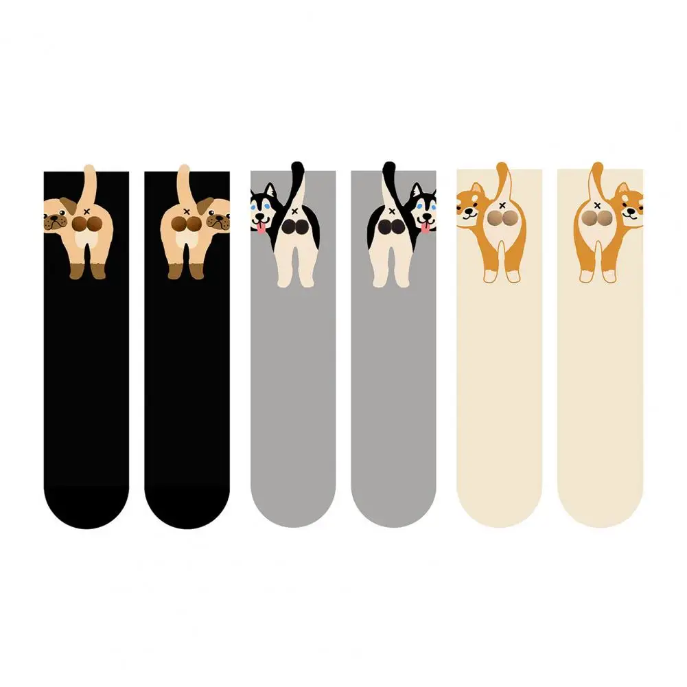 

Fashion Accessories Dog Socks with 3d Fuzzy Balls for Women Cute Print Crew Socks Gift