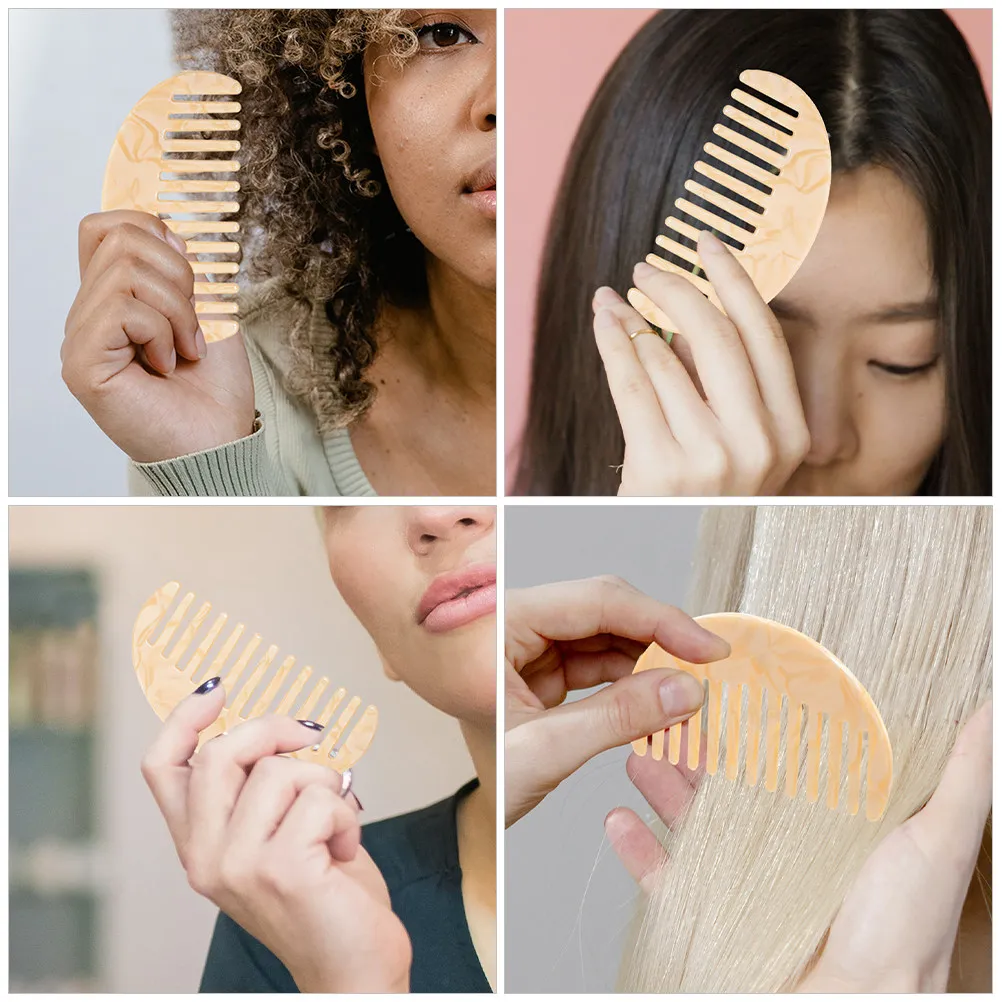 2Pcs Wide Tooth Comb Anti-Static Acetate Material for Curly Thick Long Hair Wet Hair Detangling Styling Wide Tooth Comb