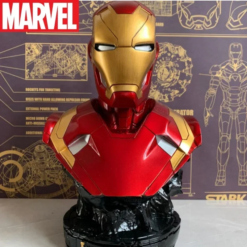 

Marvel Action Figure Hero Iron Man Bust Resin Statue Collection Model Room Decoration Art Sculpture Crafts Gift Decoratio