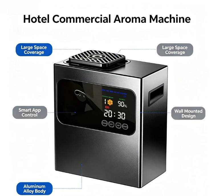 Commercial Smart Aroma Diffuser, Large Automatic Scent Machine For Hotel Lobby, Fragrance Aerosol Diffuser, Wall Mounted Remover