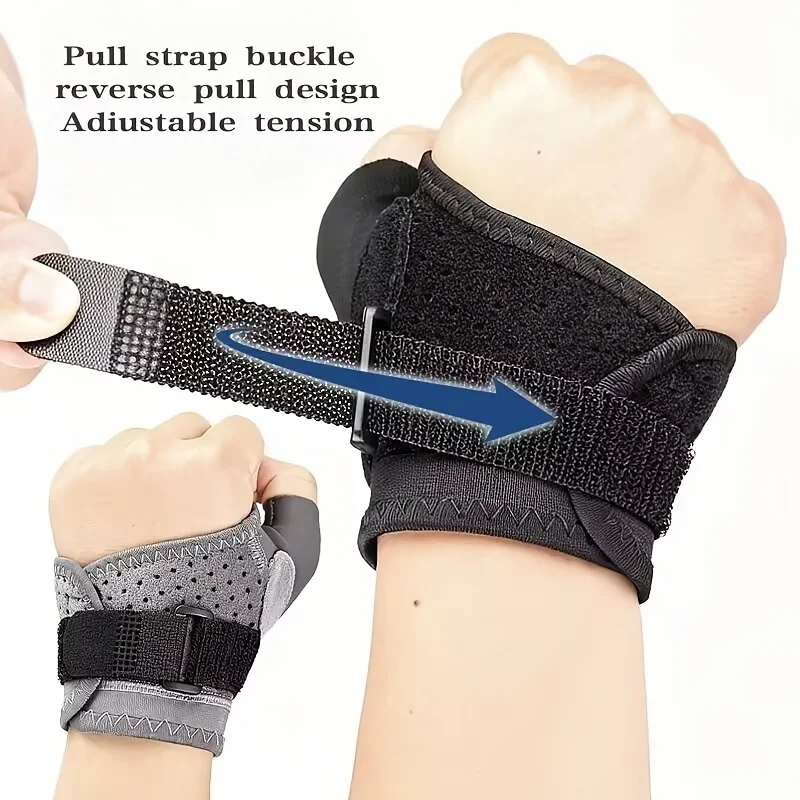 Left & Right Wrist Support Brace, Breathable Hook-and-Loop Splint Wrist Sleeve with Thumb Support, Unisex
