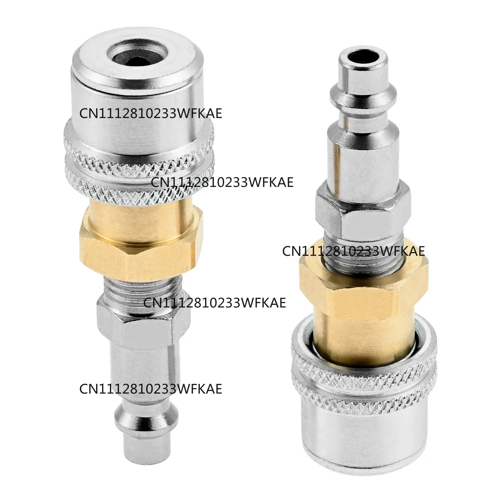 2Pcs Closed Flow Brass Straight Tire Lock on Air Chuck 1/4FNPT Standard Male Quick Plug for Tire Inflator Gauge & Air Compressor