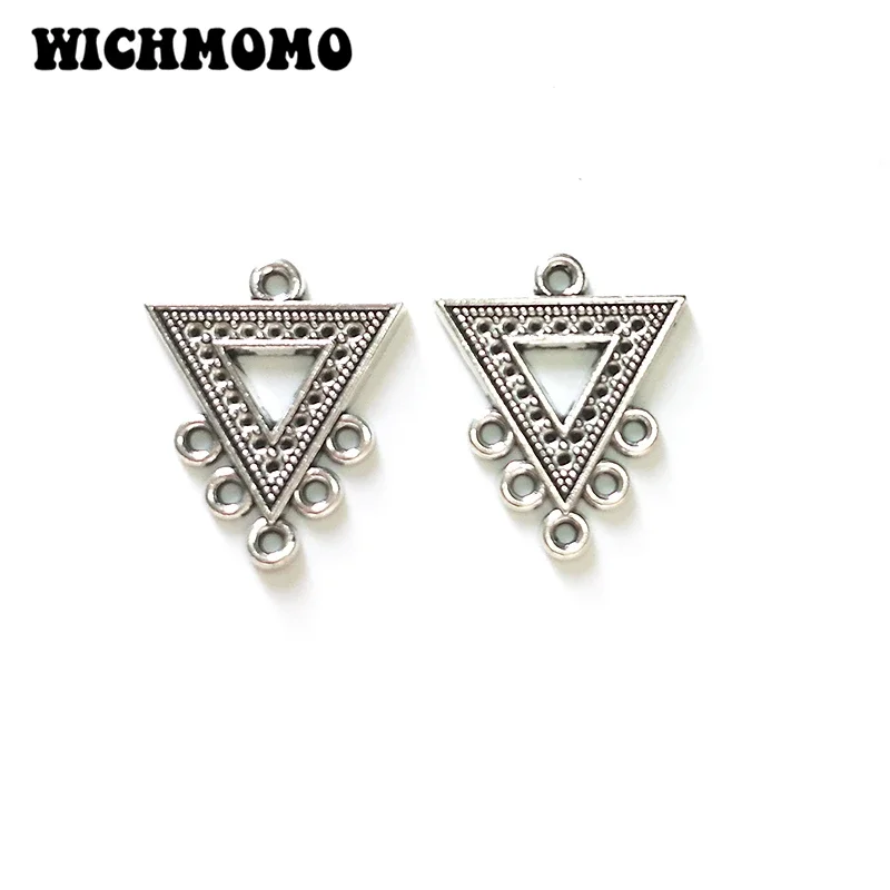 New 25*20MM 20pcs Retro Zinc Alloy Hollow Out Triangle Charms Linker Connectors for DIY Necklace Earrings Jewelry Accessories