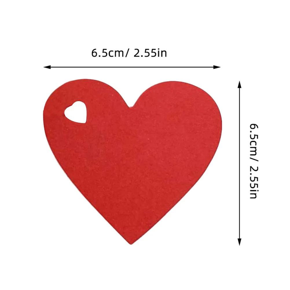 200 قطعة من علامات هدايا القلب الأحمر لعيد الحب على شكل قلب ملصقات ورقية معلقة علامات حرفية ديكور تغليف رومانسي #5