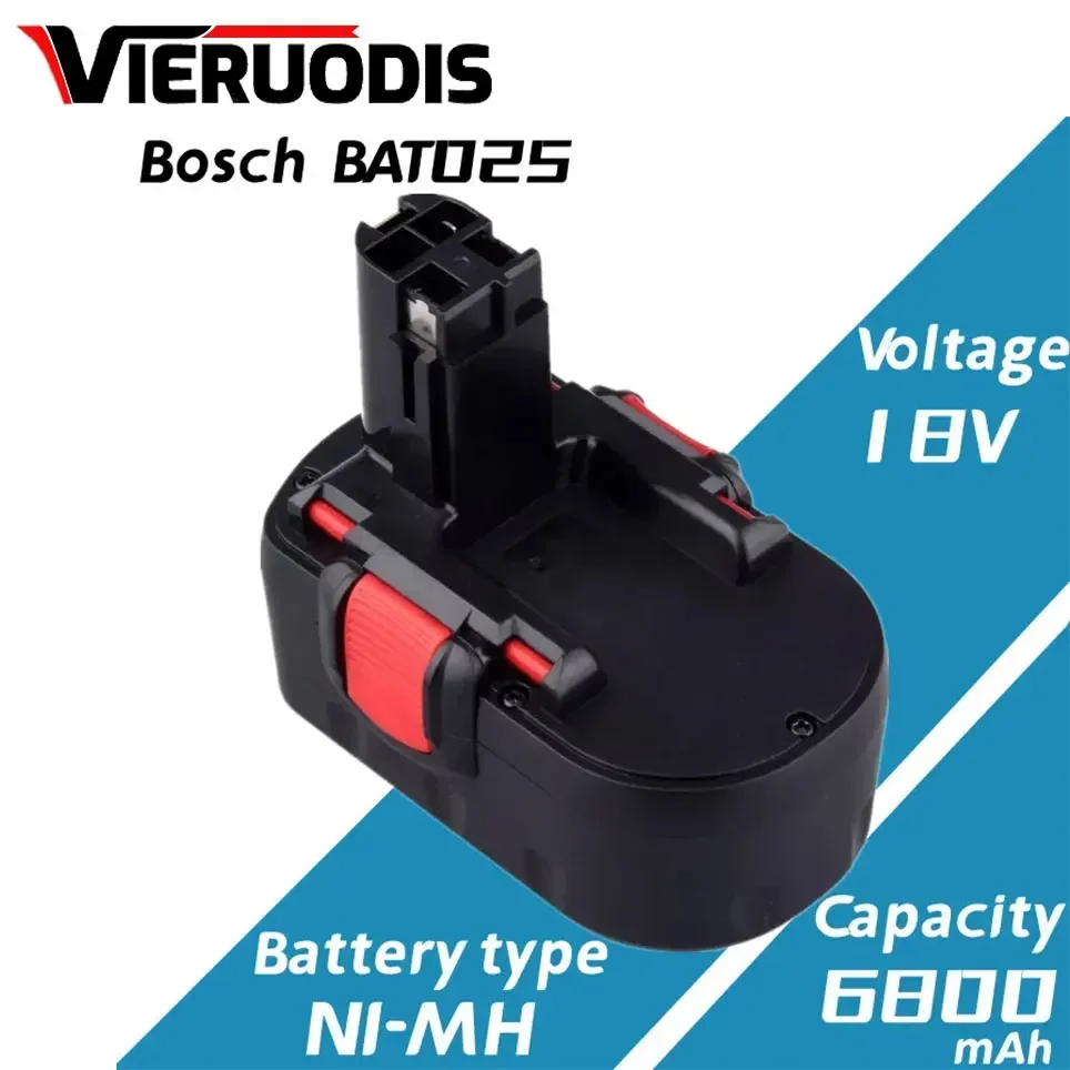 

For Bosch 18V 6.8AH Ni-MH Remplacement Battery pour For Bosch BAT025 BAT026 BAT160 2607335735 2607335277 PSR18 VE-2 GSR18