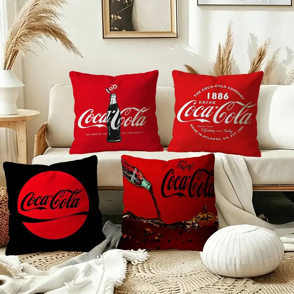 C-Coca C-cola Vintage Logo Pillow Gift Home Office Decoration Bedroom Sofa Car Cushion Cover case 45x45