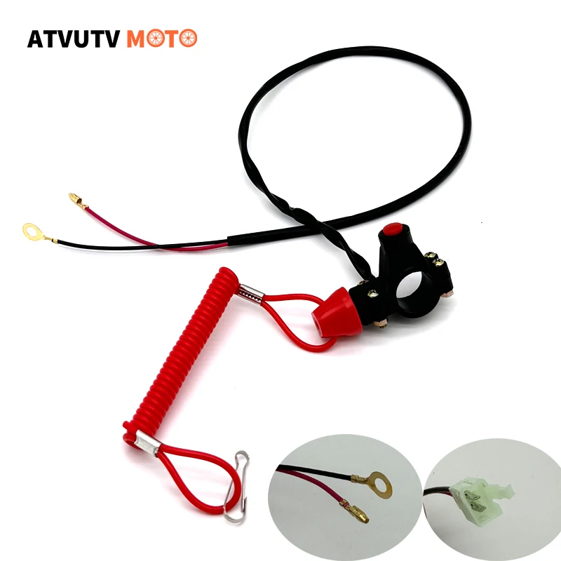 22mm Motorcycle Emergency Kill Stop Switch For ATV 49CC Mini Dirt Bike Liya Apollo ATV Quad Moto With Safety Tether Lanyard