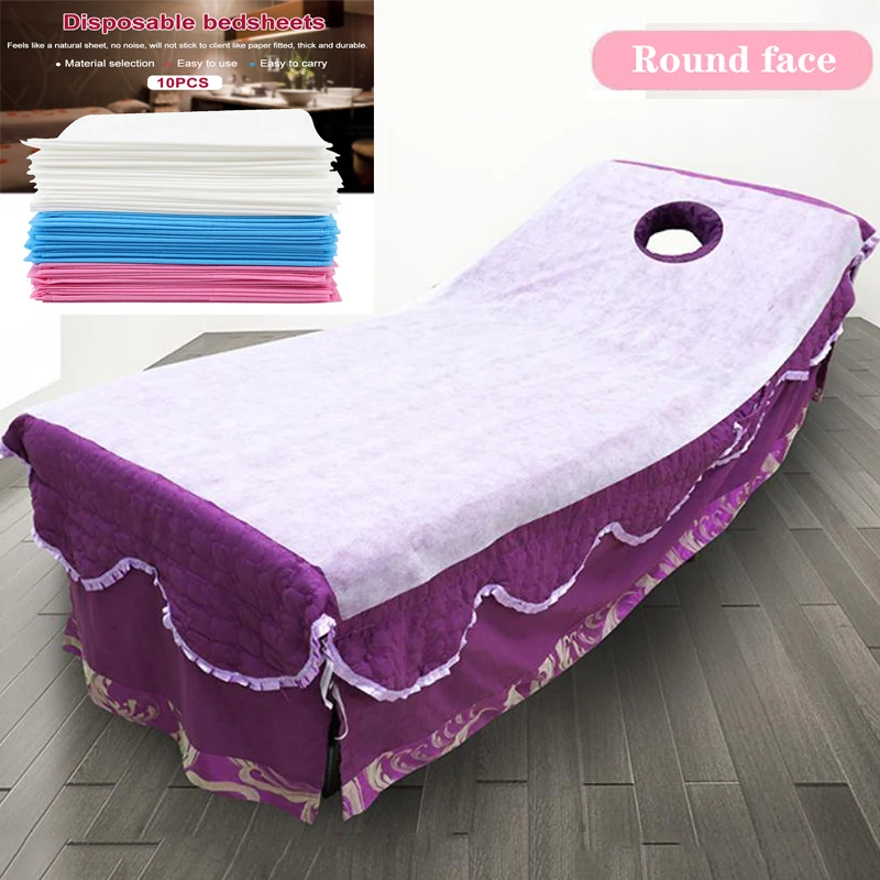 10pcs/80x180cm Non Woven Disposable Bed Sheet Spa Massage Breathable Solid Bed Cover Travel Business Hotel Hospital Sheet