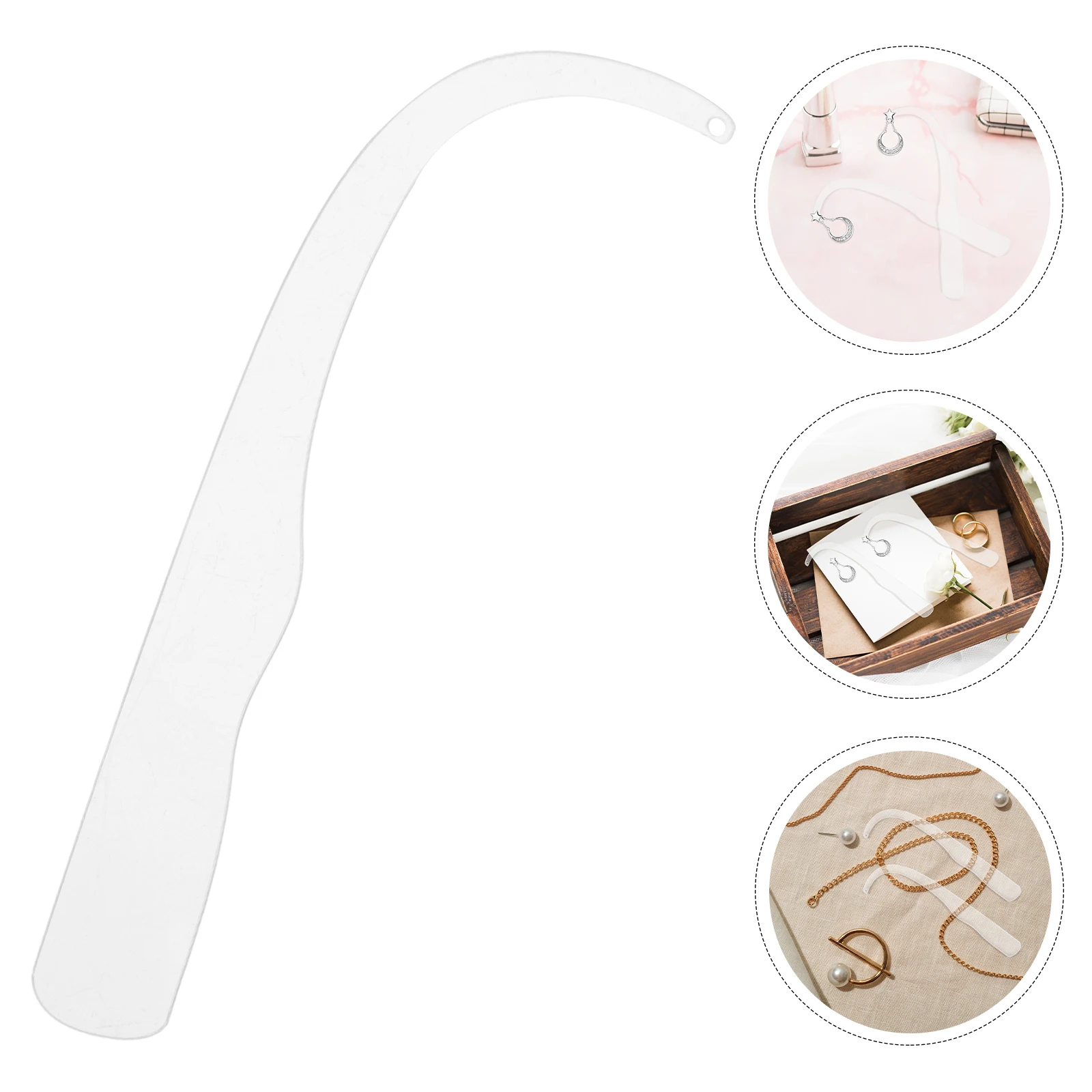 

5pcs Clear Acrylic Try Sticks Bend Style Jewelry Display Rack Transparent Rods Storage Stand For Boutiques Retail Stores