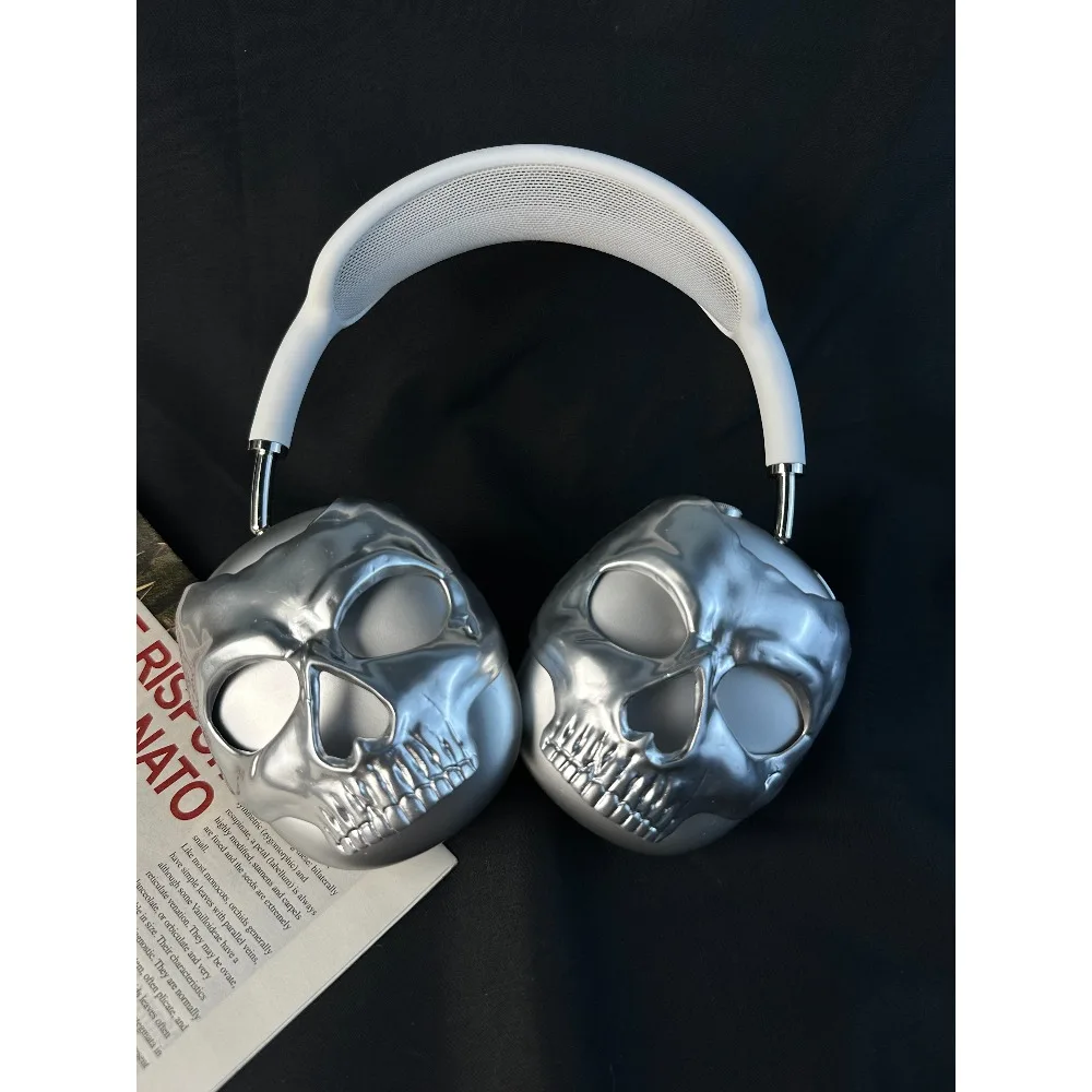 Cabeça de crânio fone de ouvido caso protetor 3d para airpodsmax1/2 resina casca dura ergonomia fone de ouvido caso wireles acessório leve