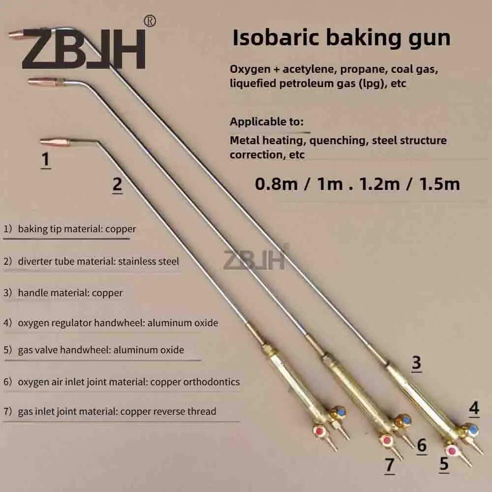 80cm Thermal Correction oxygen propane diffusion grill gun balanced-pressure type extended-reaching heating torch