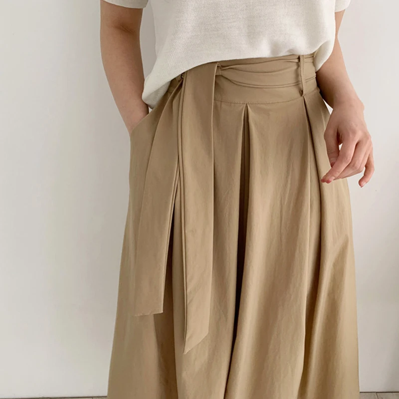 Ele Retro Waist-Cinching High-Waisted Slimming ter Ne Midi Dr Women's Summer New Faion Design Pure Color Long D...