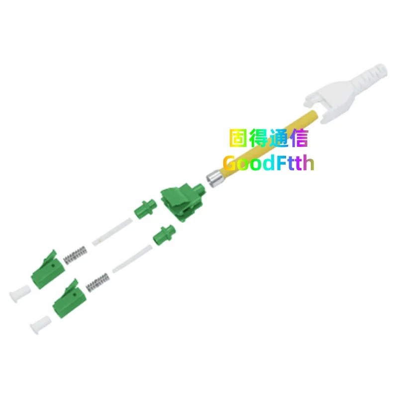 LC Fiber Optic Connector Parts SM Duplex Uniboot Green Plastic Body 3.0mm Simplex GoodFtth