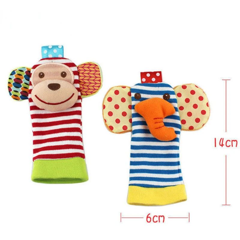 طفل مهدئ مع رنين ورقة الجوارب لعب الطفل الكرتون ساعة مع المعصم دمية شخشيخة التعليم المبكر لعبة دفعة 0-12 أشهر