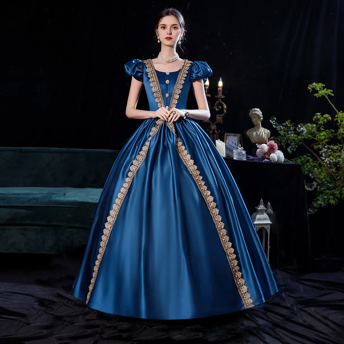 European Medieval Victoria Queen Princess Lolita Party Formal Dress Halloween Women Carnival Court Noble Palace Cosplay Costume