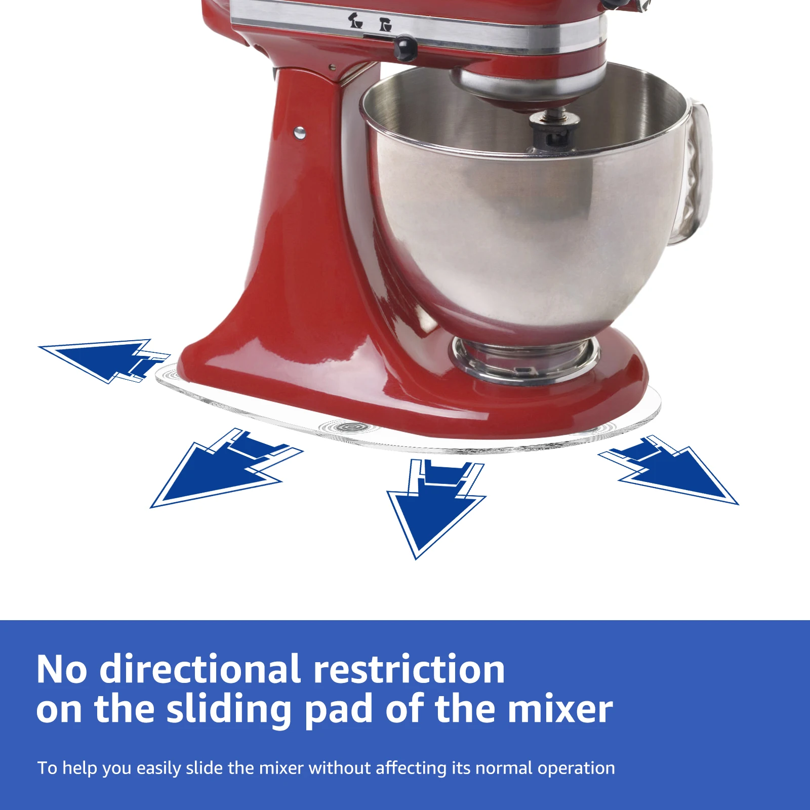 Acrylic Mixer Slider Mat Fits 4.5 QT Tilt Head Stand Mixer Kitchen Appliance Slider Mat Mixer Mover Slider Pad Mixer Accessories