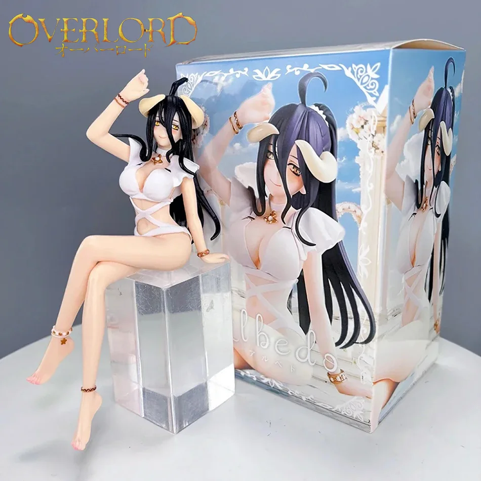 Figura de Anime de Albedo de Overlord de 16 cm, Traje de Baño Blanco, Colección de Modelos, Adornos, Figura de Acción, Modelo de PVC Coleccionable