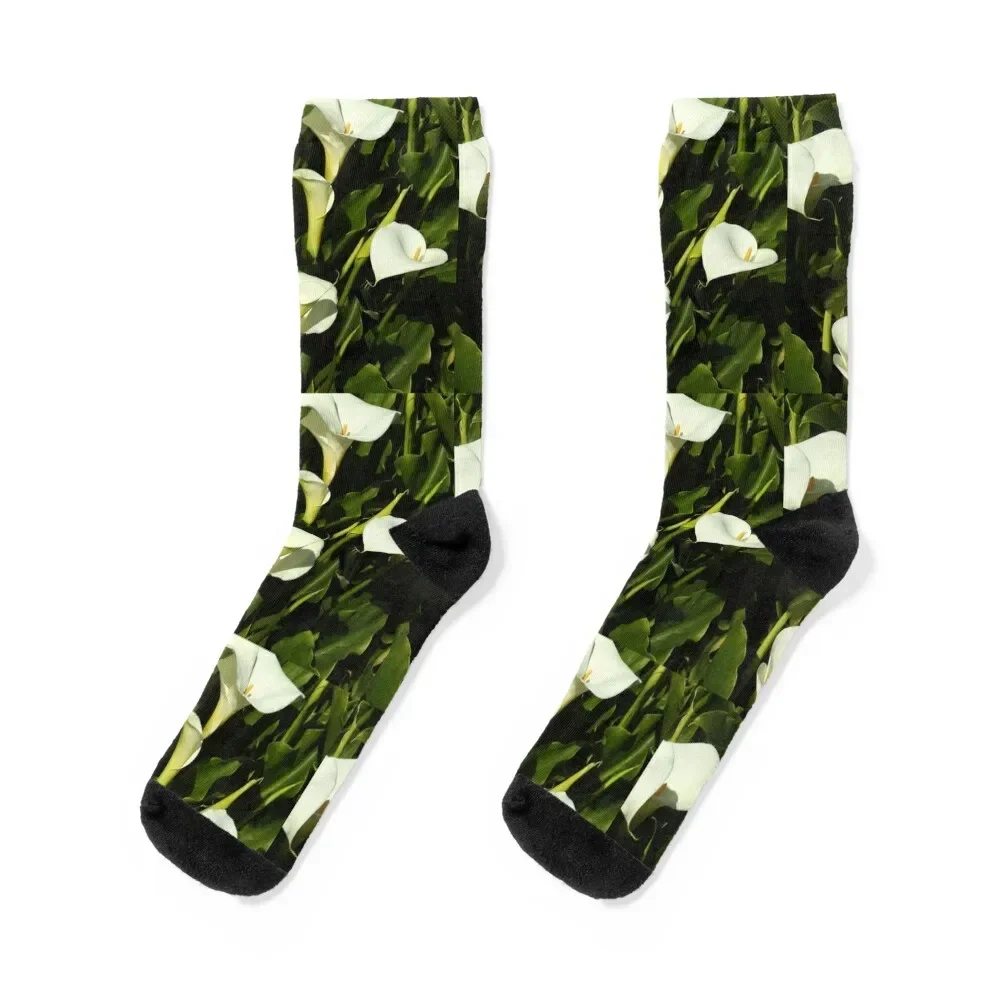 

Nature, Wildflowers, Calla Lily Socks retro Non-slip Men Socks Women's