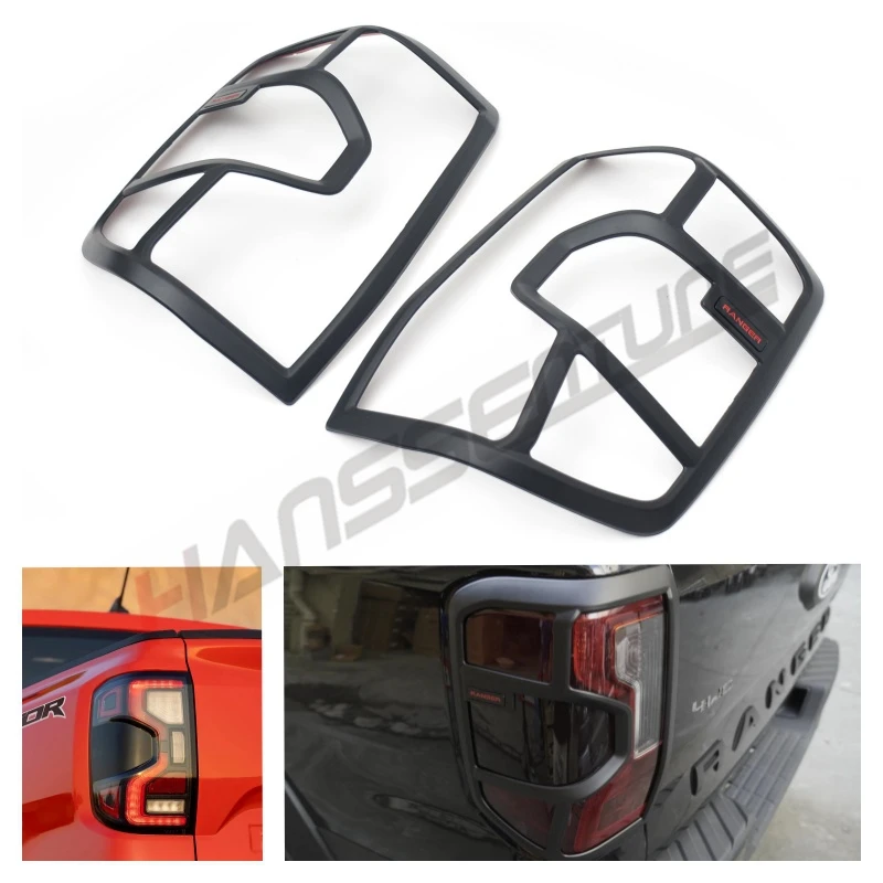 

ABS Matte Black Taillight Cover Decorative Frame Protective Car Accessories For FORD RANGER T9 XLT/XLS/WILDTRAK 2022 2023