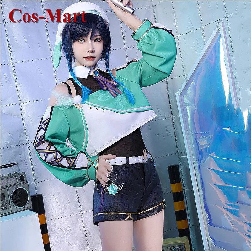 Cos-Mart Game Genshin Impact Venti Cosplay Costume Birthday Party Band Performance Uniform Activity Party Role Play Clothing - view 3