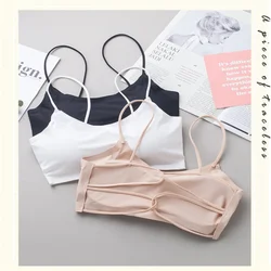 New Traceless Ice Silk Halter with Beautiful Back Top Short Little Vest Bra Comfortable Breathable Bottom Wrapped Bra