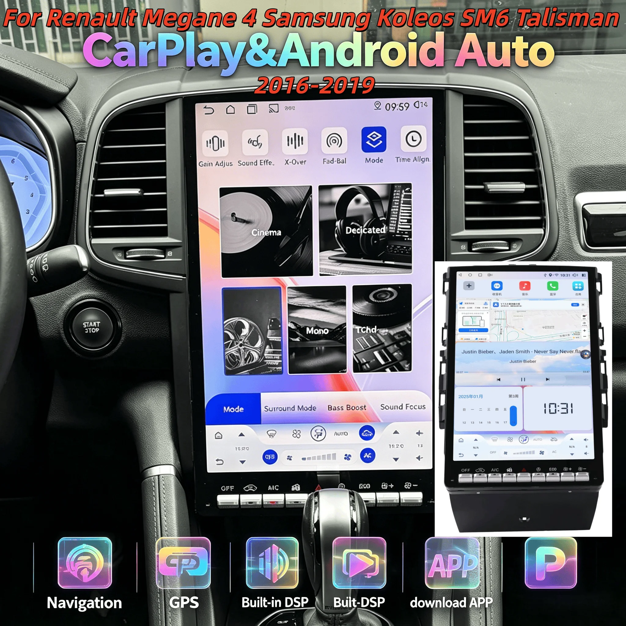 H 14.5" For Renault Megane 4 Samsung Koleos Talisman 2016-2019 Android Auto Wireless Carplay Navigation Multimedia Stereo 4G
