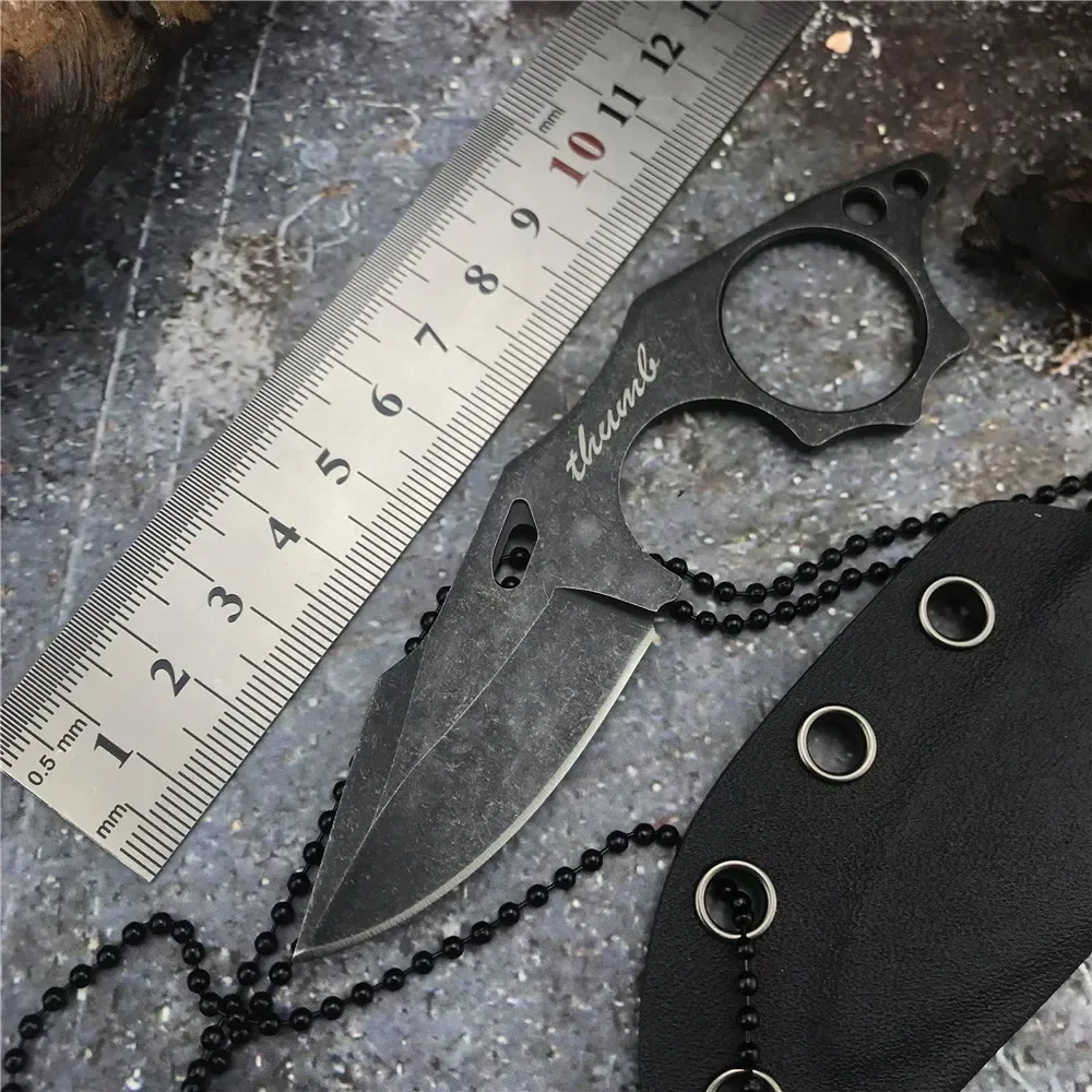 Outdoor Tactical Camping Survival Stonewash Pocket Fixed Blade Knife 9cr18mov Blade Fishing Utility Rescue EDC Tool With Sheath