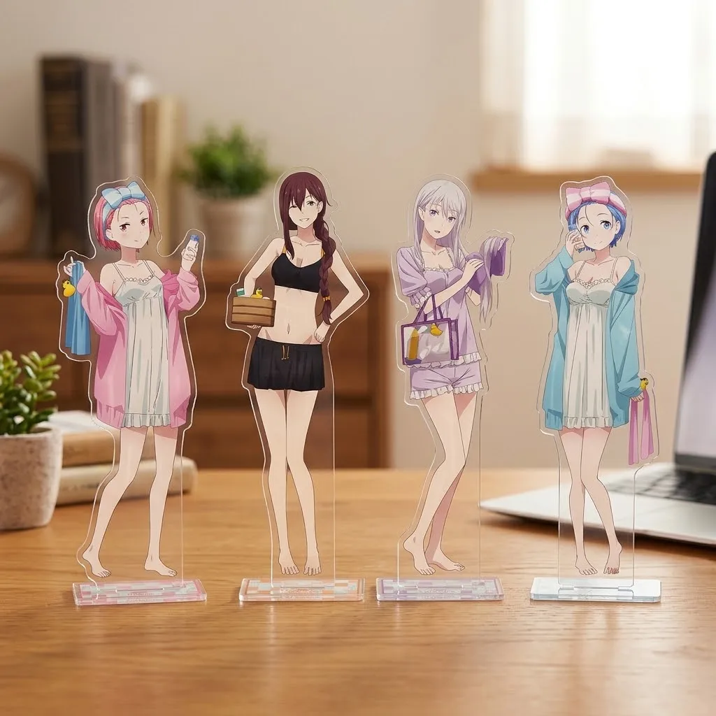 New Anime Re:Zero−Starting Life in Another World Acrylic Stand Figure Chibi Sign Model Plate Desk Decor Fans Gift Keychain